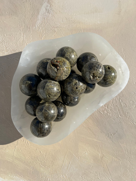 Green Tourmaline Mini Spheres