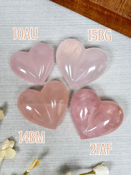Rose Quartz Puffy Hearts (10AU-21AF)