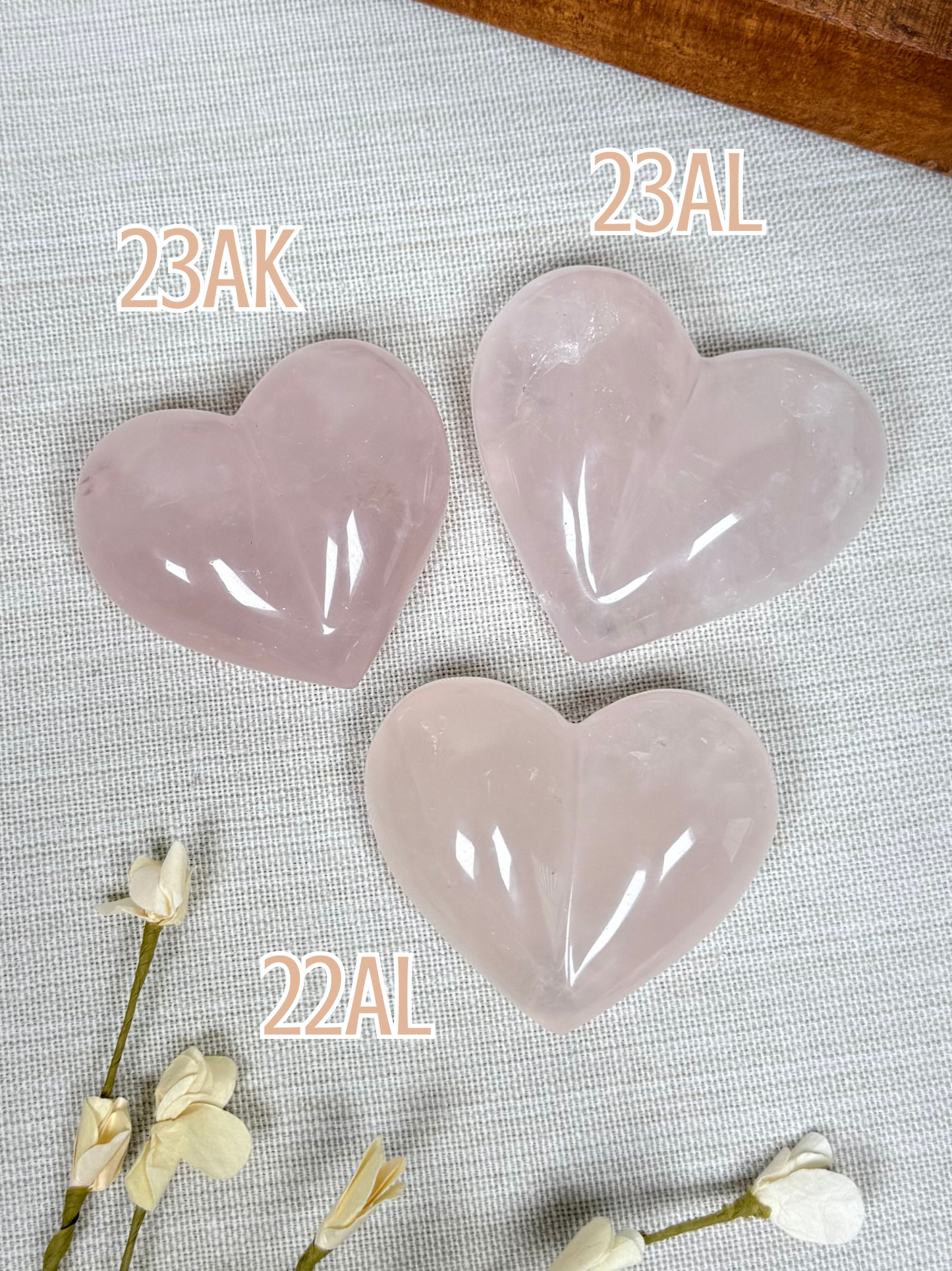 Rose Quartz Puffy Hearts (22AL-23AL)