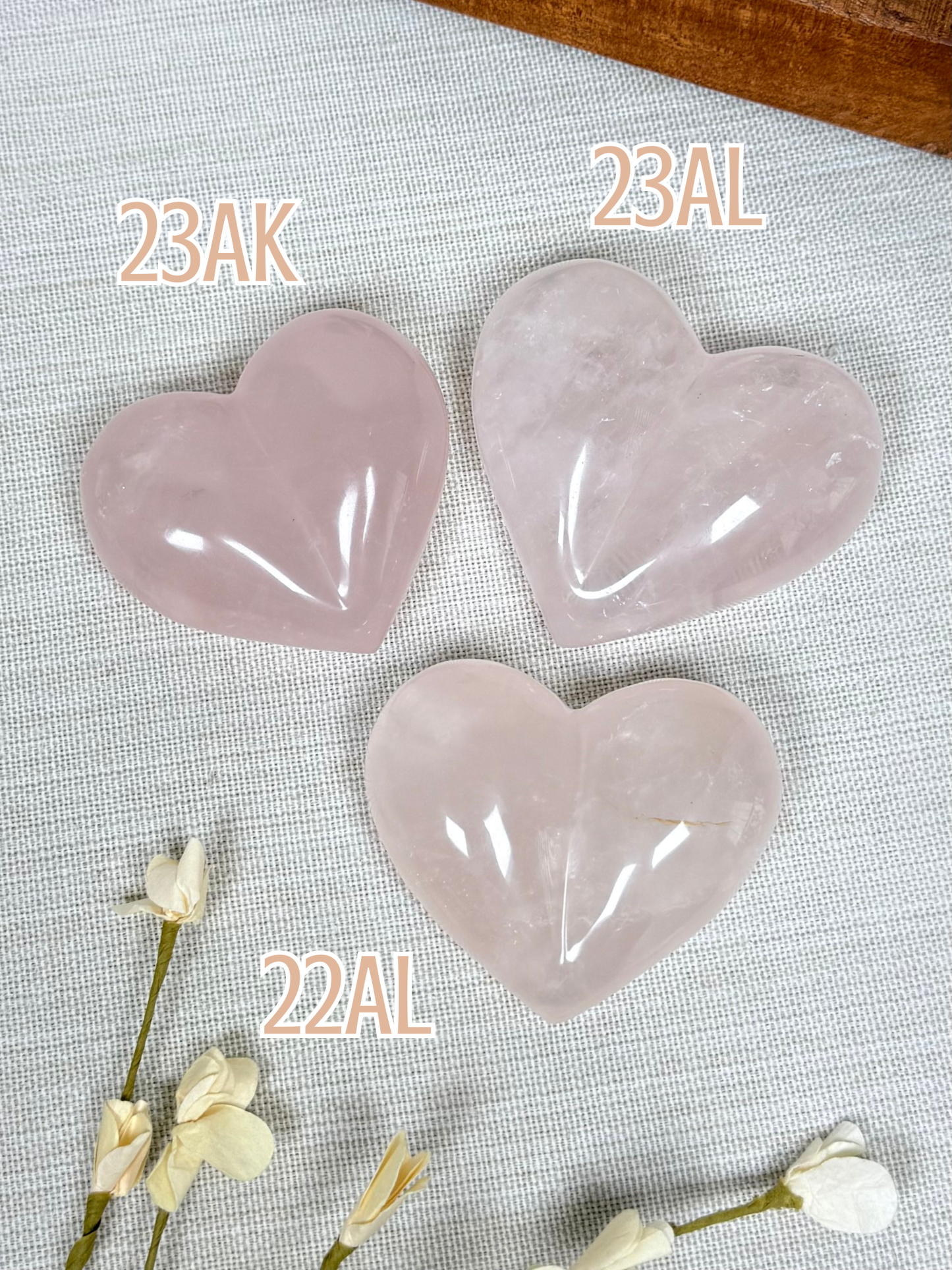 Rose Quartz Puffy Hearts (22AL-23AL)